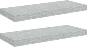 vidaXL Rafturi perete suspendate, 2 buc., gri beton 60x23,5x3,8 cm MDF