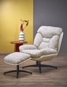 Fotoliu cu suport pentru picioare Kronos bej/multicolor H98 cm