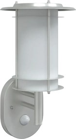 vidaXL Lampă de perete exterior cu senzor, argintiu, oțel inoxidabil