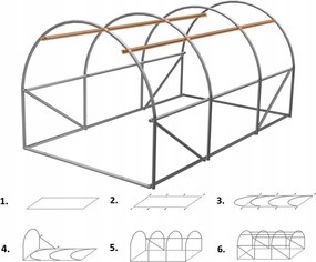 Sera de grădină cu ușă fixă, 400 x 250 x 200 cm