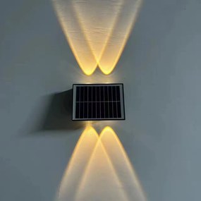 Aplica Exterior cu Panou Solar, Model 686020, IP65, Lumină Neutră, Negru