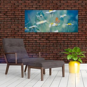 Tablou - Fluture pe margaretă (120x50 cm)