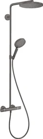 Sistem de dus Hansgrohe Raindance Select S 240 PowderRain, termostat, 1 jet, brushed black chrome - 27633340