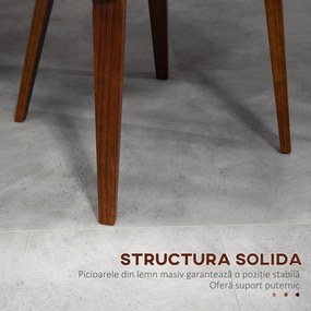 HOMCOM Set de 2 scaune pentru sufragerie stil vintage șezut tapițerie sintetică 51,5 x 53 x 79,5 cm alb maro | Aosom Romania