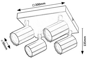 Spot Rabalux 73026 ROGELIO 4xGU10/5W/230V