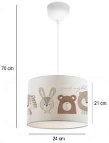 Lustră pentru copii CANDY 1xE27/40W/230V alb/maro