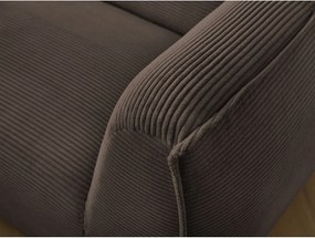 Canapea maro cu tapițerie din catifea reiată 242 cm Giorgia – Bobochic Paris