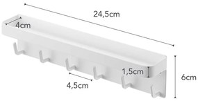 Cuier pentru chei cu raft YAMAZAKI Smart, alb