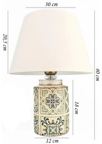 Lampă de masă RAMZES 1xE27/40W/230V albă