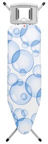 Masa de calcat Brabantia B 90300113, 124x38 cm, 7 pozitii de reglare, Suport pentru fier de calcat, PerfectFlow,Alb/Albastru