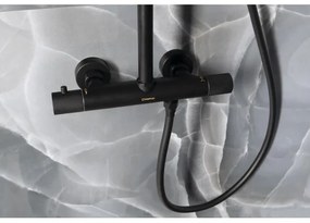 Sapho - Set de duș SOLARIS cu baterie, negru mat