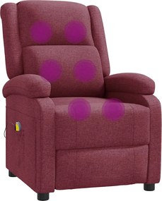 vidaXL Fotoliu de masaj spătar aripi, roșu vin, material textil