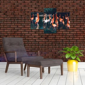 Tablou - turmă de flamingo (90x60 cm)