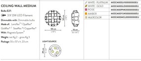 Aplica perete sau tavan design modern geometric Mida Medium Platino