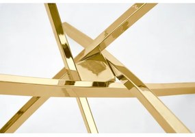 Masă de dining ESTEN, blat din sticlă transparentă/cadru auriu