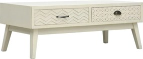 vidaXL Masă de cafea cu 2 sertare sculptate, gri, 110x50x40 cm, lemn