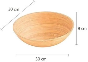 Bol pentru fructe Kesper 63030, 30 cm, Rotund, Bambus, Maro