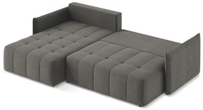 Colțar gri închis extensibil/cu spațiu de depozitare (cu colț pe partea stângă/cu șezlong) Moku – Makamii