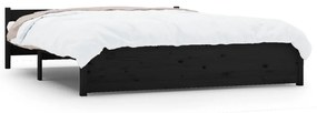 815028 vidaXL Cadru de pat, negru, 140x190 cm, lemn masiv