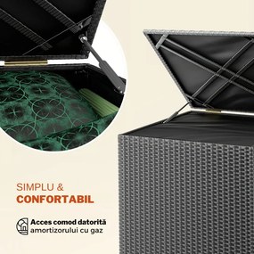 Ladă de depozitare din poliratan RICCO, 318L, 75x75x70 cm, negru Casaria