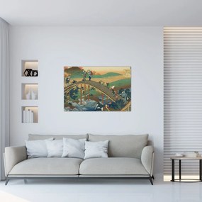 Tablou - Katsushika Hokusai, Ariwara no Narihirafrom the series One Hundred, Poems Explained by the Nurse (Hyakunin isshu uba ga etoki), reproducere (90x60 cm)