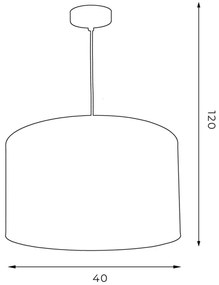 Lustră pe cablu ARDEN 1xE27/60W/230V d. 40 cm verde/auriu