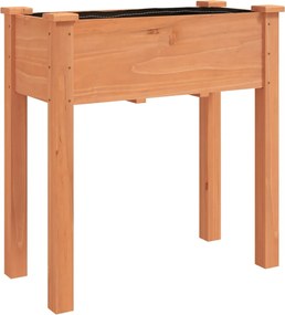 vidaXL Jardinieră cu căptușeală, maro, 71x37x76 cm, lemn masiv de brad
