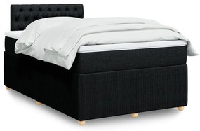 3287404 vidaXL Pat box spring cu saltea, negru, 120x190 cm, catifea