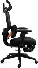 Scaun ergonomic din mesh cu suport lombar reglabil și suport pentru picioare SYYT 9523 negru