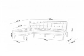 Canapea Extensibilă de Colț Fuocco - S, Antracit