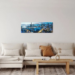 Tablou - Rețeaua orașului (cu ceas) (90x30 cm)