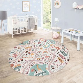 Covor de joacă pentru copii lavabil ø150 cm Furry World – Mila Home