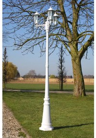 Felinar de grădină Kingston cu 3 brațe 215 cm Alb
