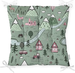 Pernă pentru scaun cu amestec de bumbac Minimalist Cushion Covers Village, 40 x 40 cm