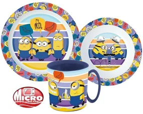 Minionii set de masă, set din plastic micro cu cană 350 ml