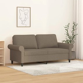 349200 vidaXL Canapea cu 2 locuri, gri taupe, 140 cm, material textil