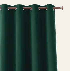 Draperie de calitate culoarea verde cu inele metalice 140 x 280 cm