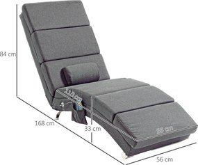 HOMCOM Fotoliu de Masaj cu 8 Puncte Vibrante și Încălzire, 5 Moduri, Temporizator și Telecomandă, Gri | Aosom Romania