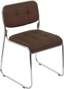 Scaun de așteptare maro HRC 608 din piele ecologică și aspect modern