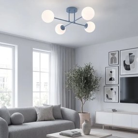 Lustră aplicată ROMA 4xE14/10W/230V albastră