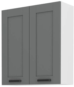 Dulap superior de bucătărie, două uși Lucid 80 G 90 2F (dustgrey + alb). 1045553