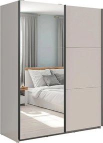 Dulap TETRIX, casmir, PAL, cu 2 usi si oglinda, 154x60x196 cm