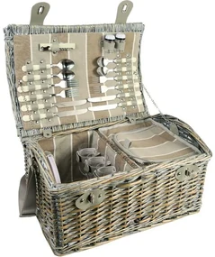 Coș picnic pentru 4 persoane Brown, 46 x 31x 21 cm