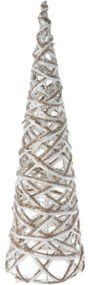 Decorațiune Con LED de Crăciun Greyse gri, 40 cm