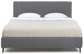 Pat matrimonial gri tapițat cu somieră 160x200 cm Noira Slim – Bonami Selection