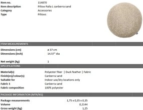 Perna decorativa LUX Palla L canberra sand 114870 HZ