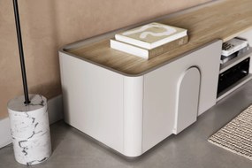 Comodă TV Amilio 170 cm cu sertar - cashmir / stejar uleiat / mânere cashmir