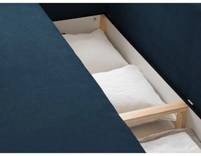 Canapea albastru-închis extensibilă, cu spațiu de depozitare 231 cm Elen – Micadoni