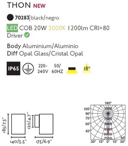 Aplica LED exterior iluminat arhitectural IP65 THON-1