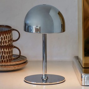 Veioză argintie LED cu control prin telecomandă cu abajur din metal (înălțime 22 cm) Tim – Sirius